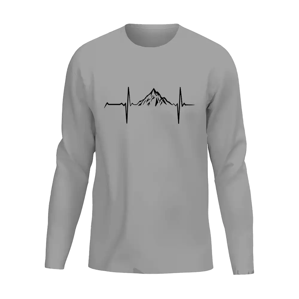 A stylish Heartbeat V1 Men Long Sleeve Shirt in a classic design, showcasing its midweight fabric and semi-fitted silhouette.