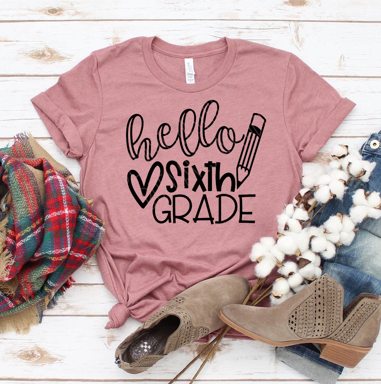 Hello Sixth Grade T-shirt made of premium ring spun cotton with a stylish design and comfortable fit.