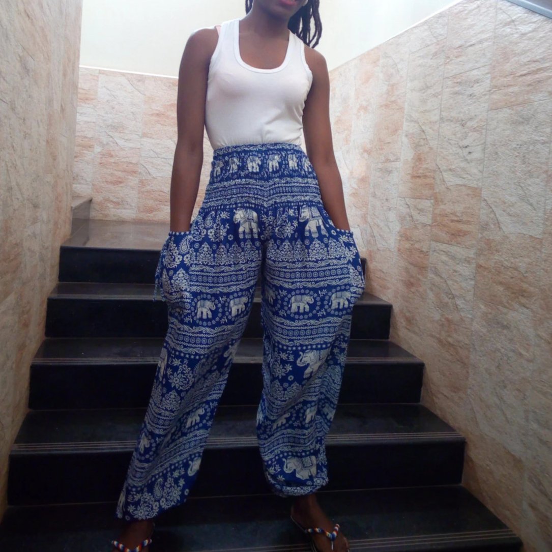 High Waist Animal African Pant featuring unique animal print design and elasticated waistband for comfort.