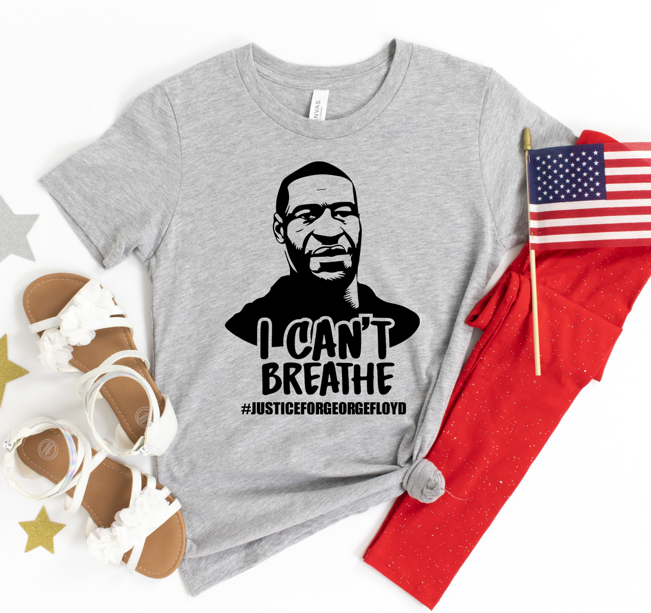 I Can't Breathe T-shirt made from premium ring spun cotton with a striking design and soft textile flex print.