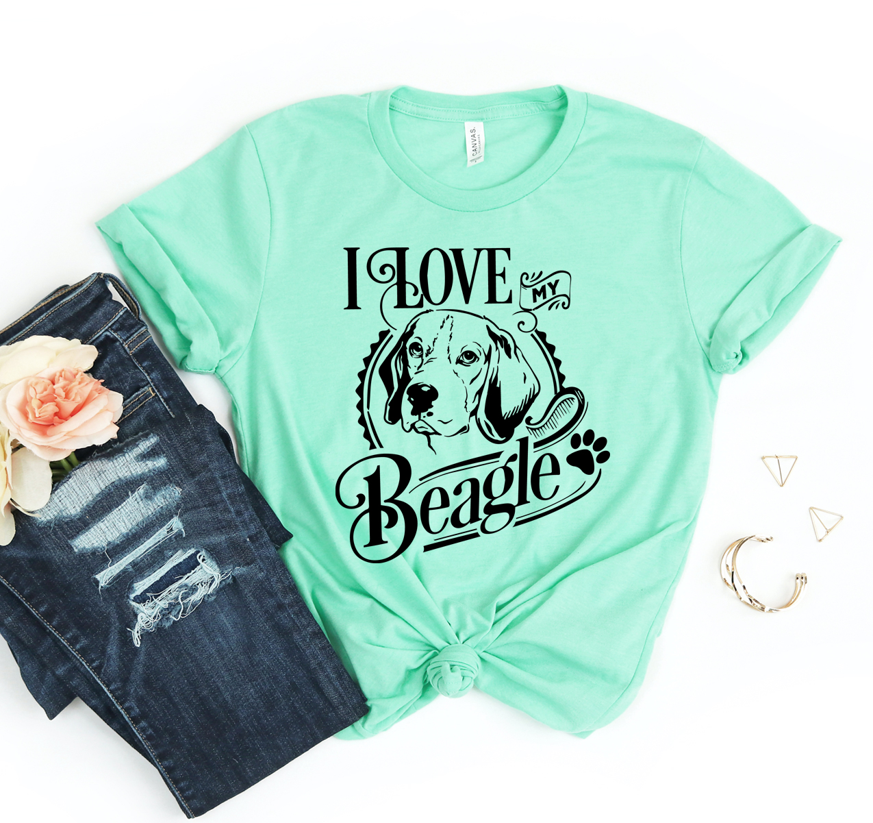 I Love My Beagle T-shirt featuring a stylish design with bold graphics, made from soft cotton fabric.