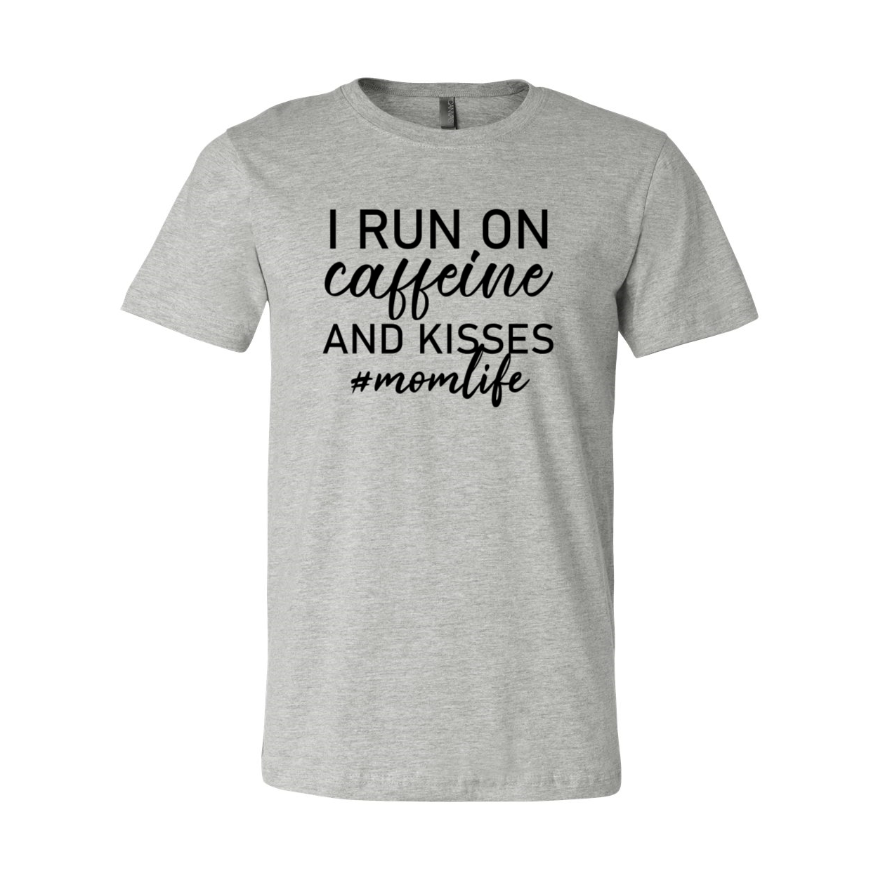 Unisex I Run On Caffeine And Kisses Shirt in various colors, showcasing a comfortable fit and stylish design.