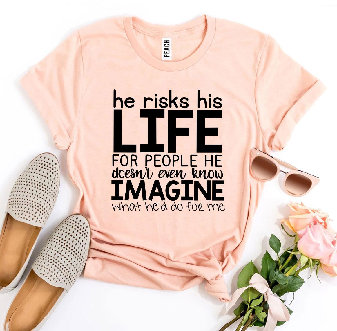 Imagine What He’d Do For Me T-shirt made from premium ring spun cotton, featuring a soft textile flex print design.