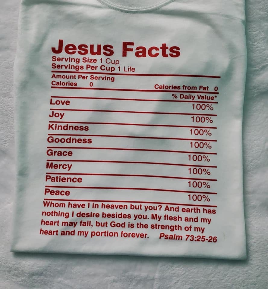 Jesus Facts Shirt displayed on a hanger, showcasing its unisex design and high-quality fabric.