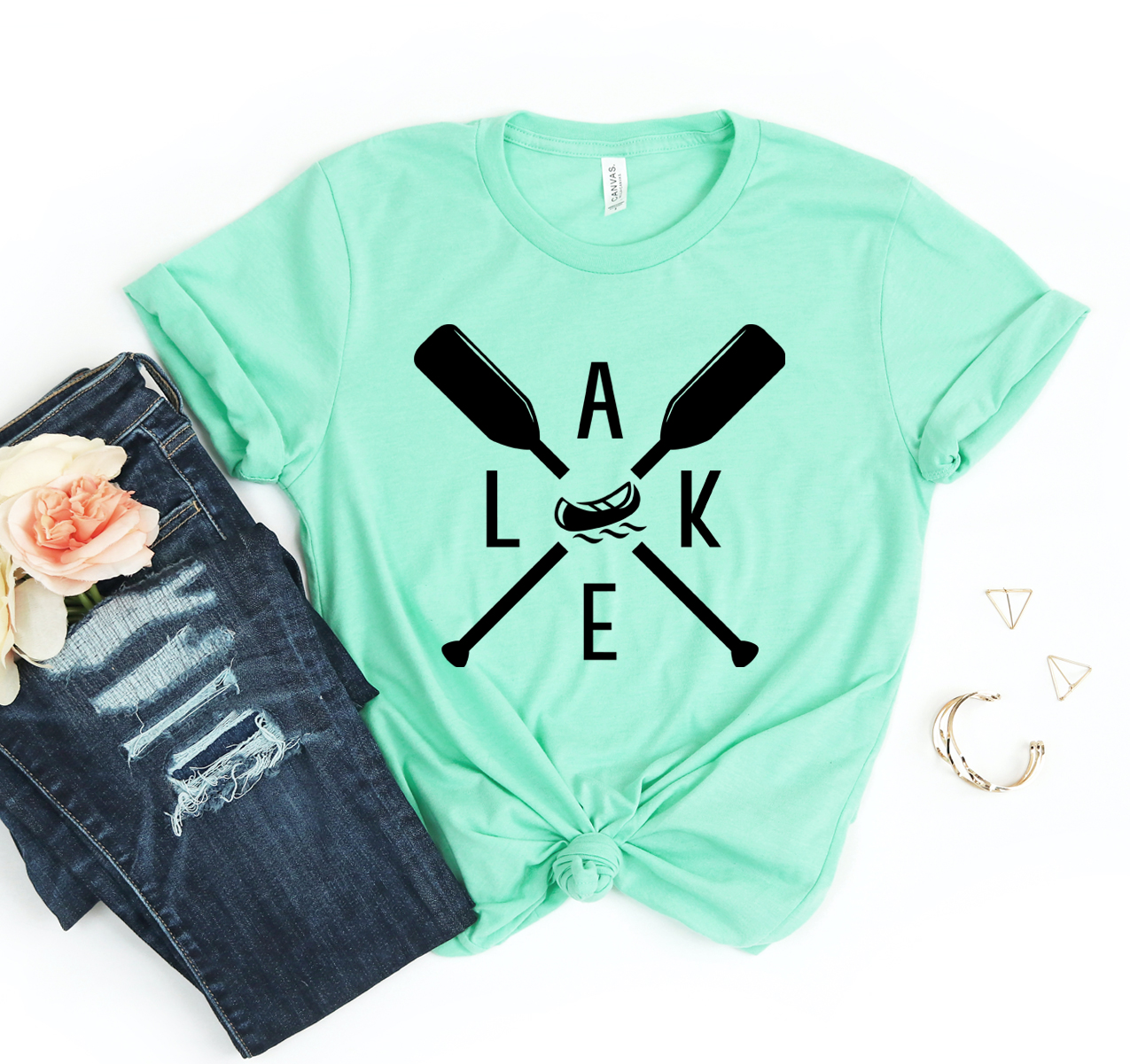 Lake T-shirt in various colors, showcasing its unisex design and soft fabric.