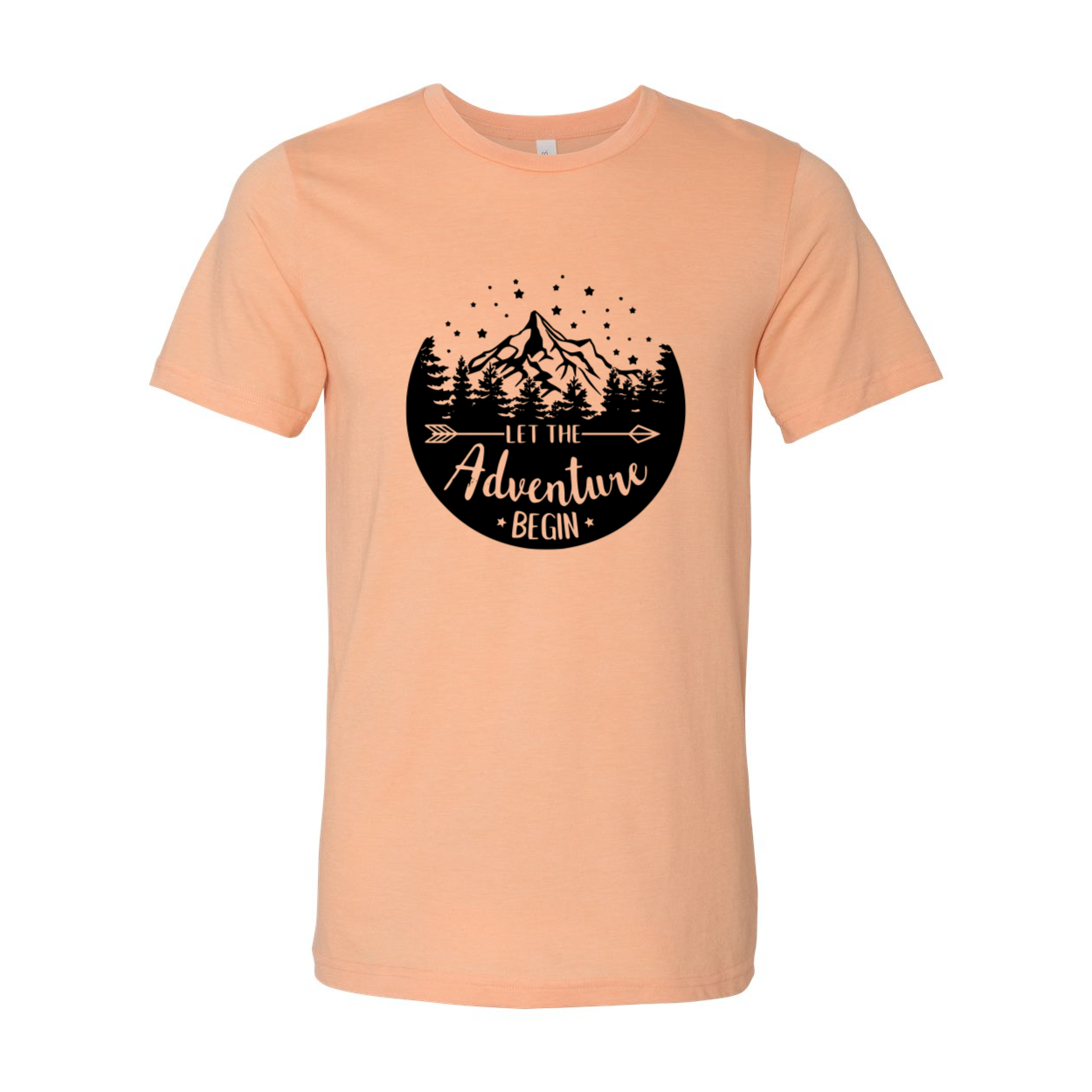 Unisex Let The Adventure Begin Shirt in various colors, showcasing its soft fabric and stylish design.