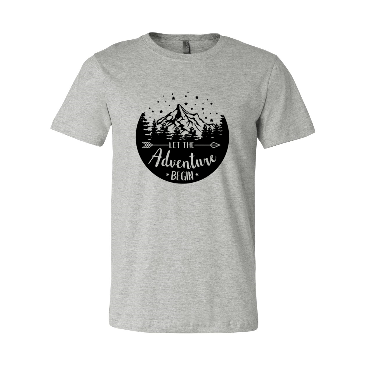 Unisex Let The Adventure Begin Shirt in various colors, showcasing its soft fabric and stylish design.