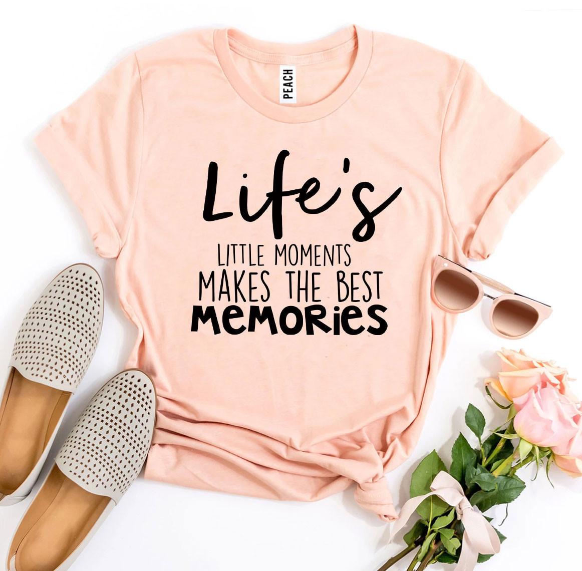 Life’s Little Moments T-shirt made of premium ring spun cotton, featuring a soft feel and comfortable retail fit, available in various sizes.