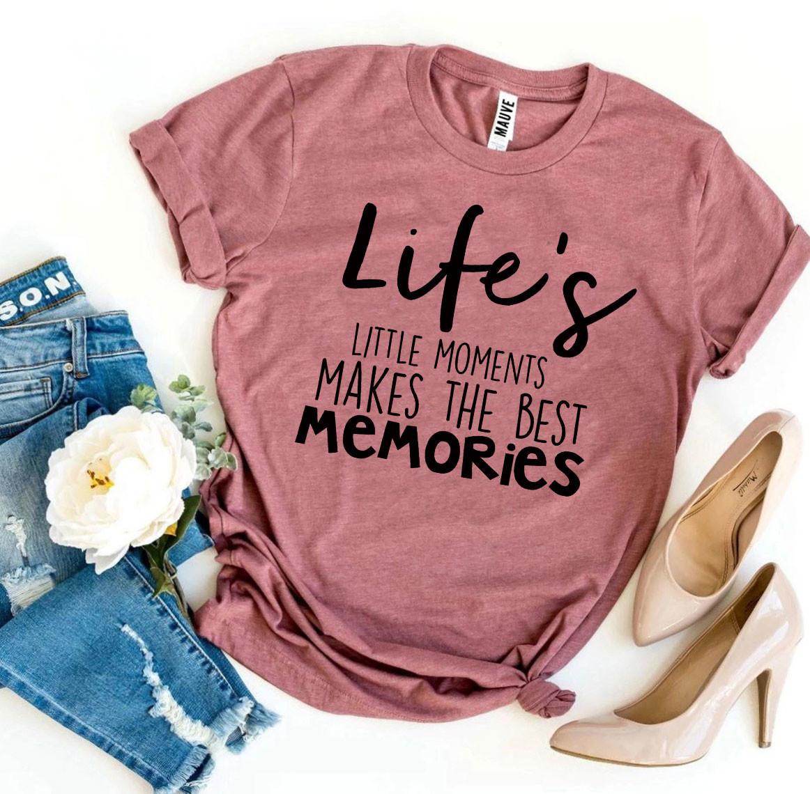 Life’s Little Moments T-shirt made of premium ring spun cotton, featuring a soft feel and comfortable retail fit, available in various sizes.