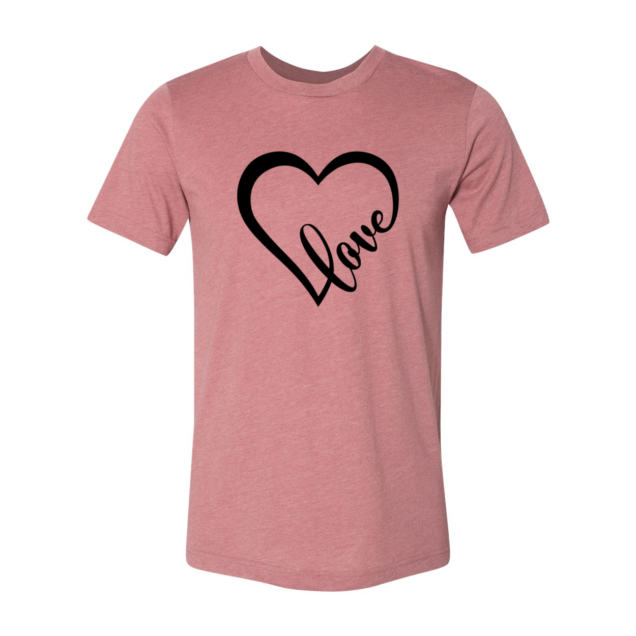 A stylish unisex Love Shirt made from soft ring spun cotton, featuring a classic crew neck and available in multiple colors.