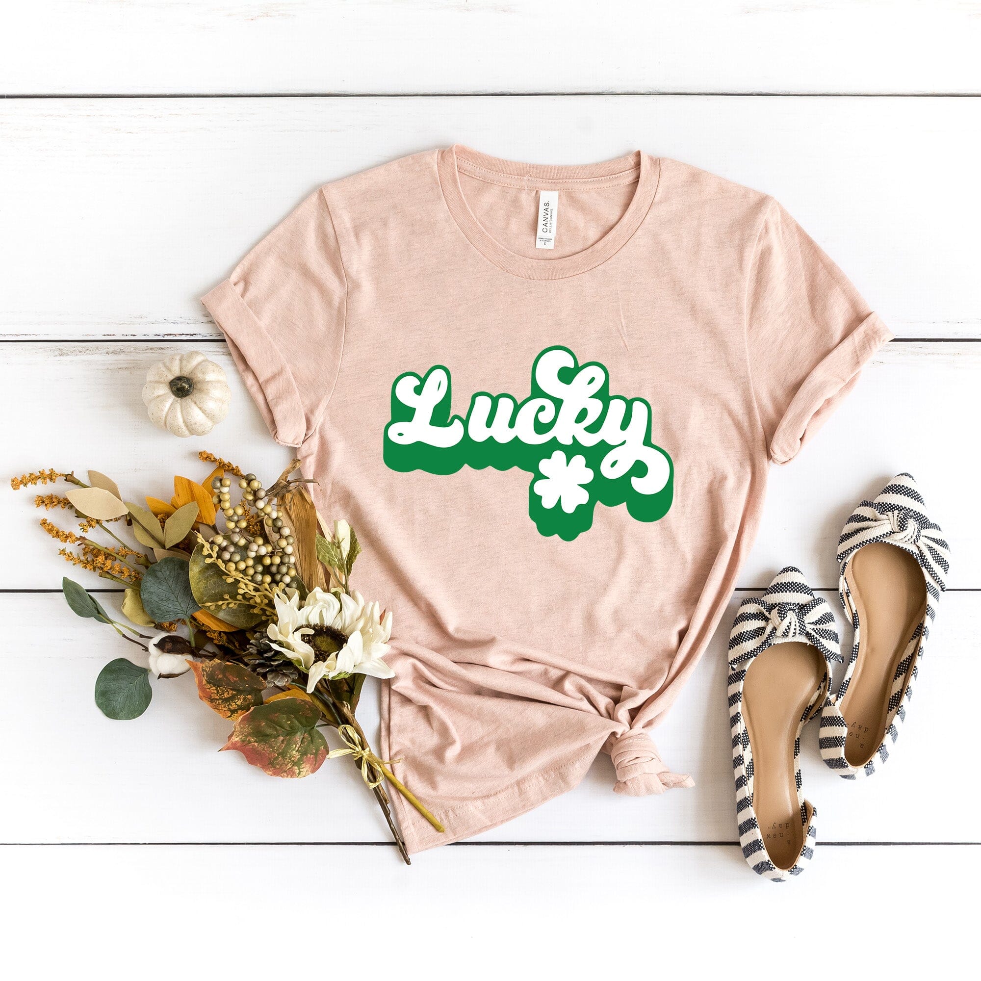 Lucky St. Patty's T-shirt in vibrant green, made from soft ringspun cotton, featuring a modern classic fit for both men and women.