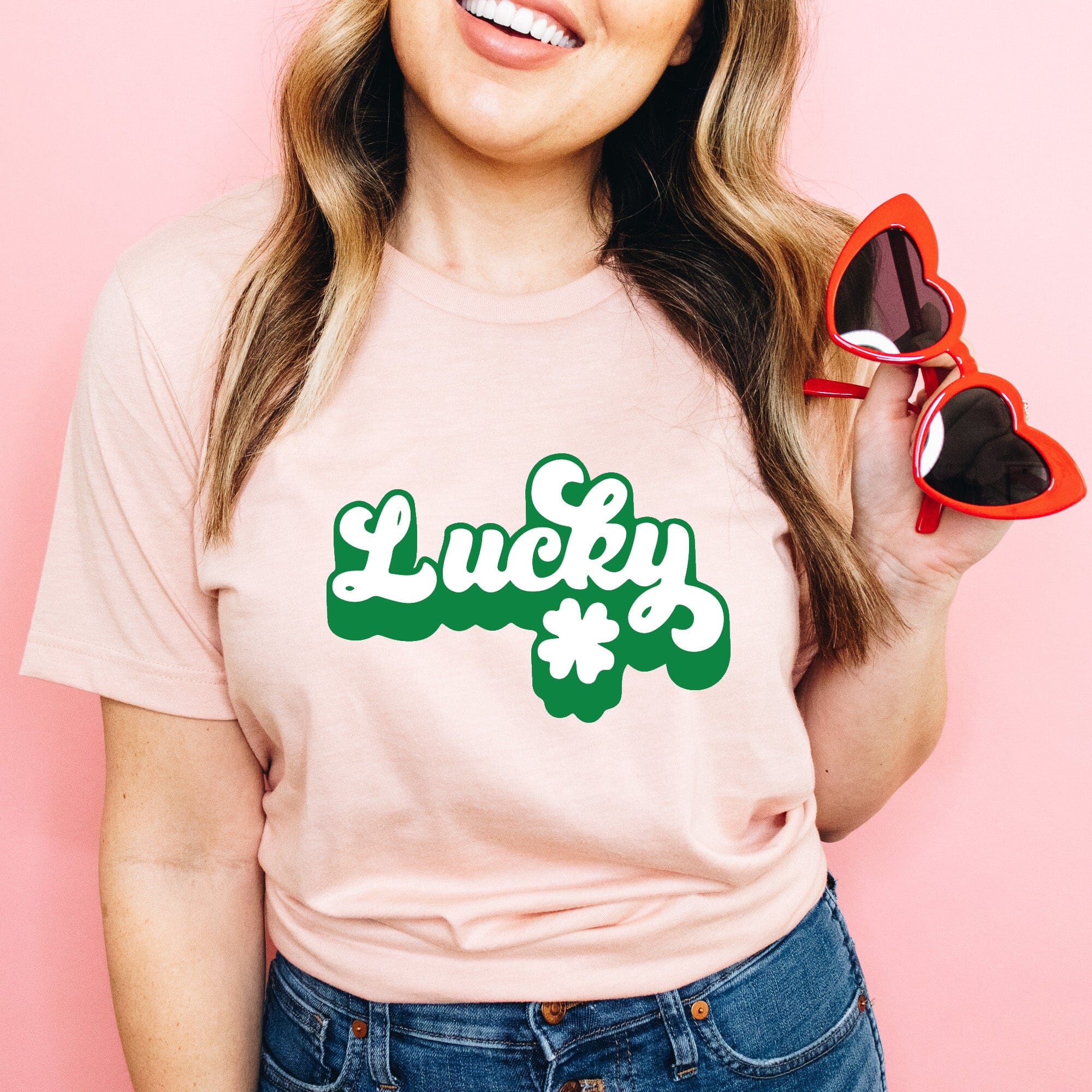 Lucky St. Patty's T-shirt in vibrant green, made from soft ringspun cotton, featuring a modern classic fit for both men and women.