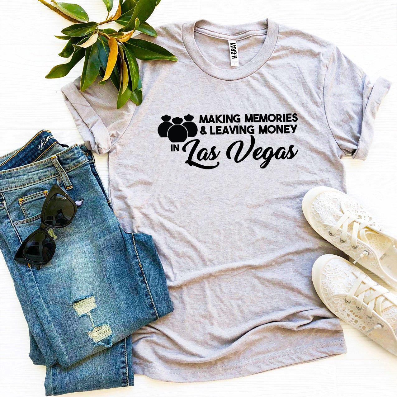 Making Memories And Leaving Money T-shirt made of premium ring spun cotton with a soft feel and high-quality flex print design.