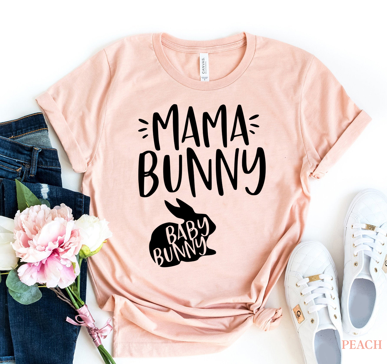 Mama Bunny T-shirt made from premium ring spun cotton with a vibrant flex print design.