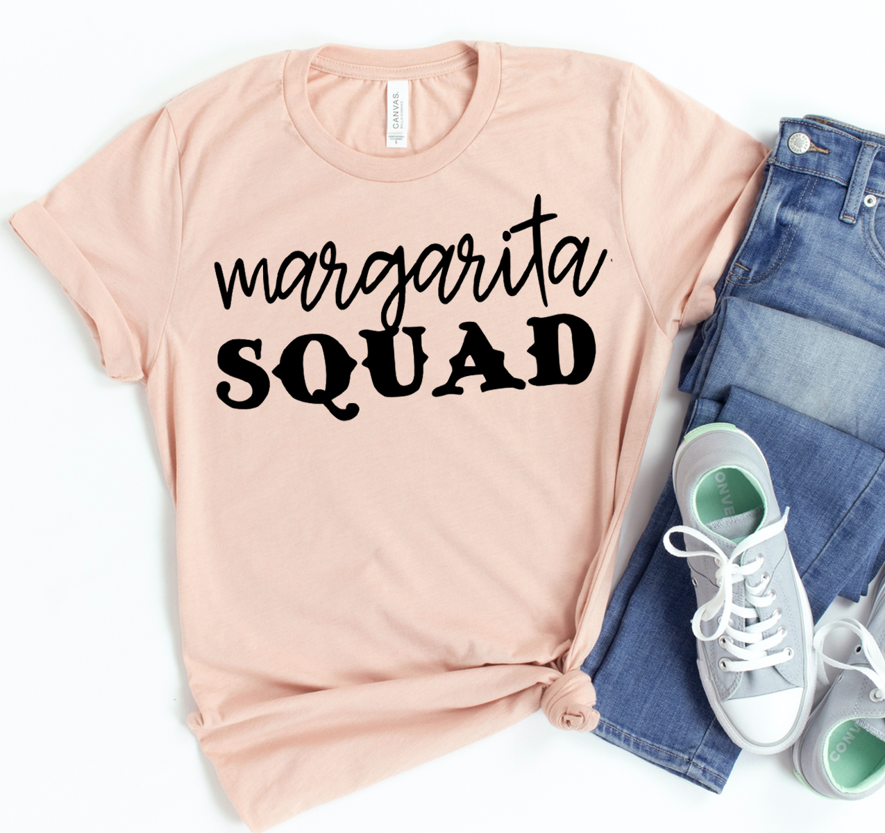 Margarita Squad T-shirt displayed on a mannequin, showcasing its unisex design and soft fabric.