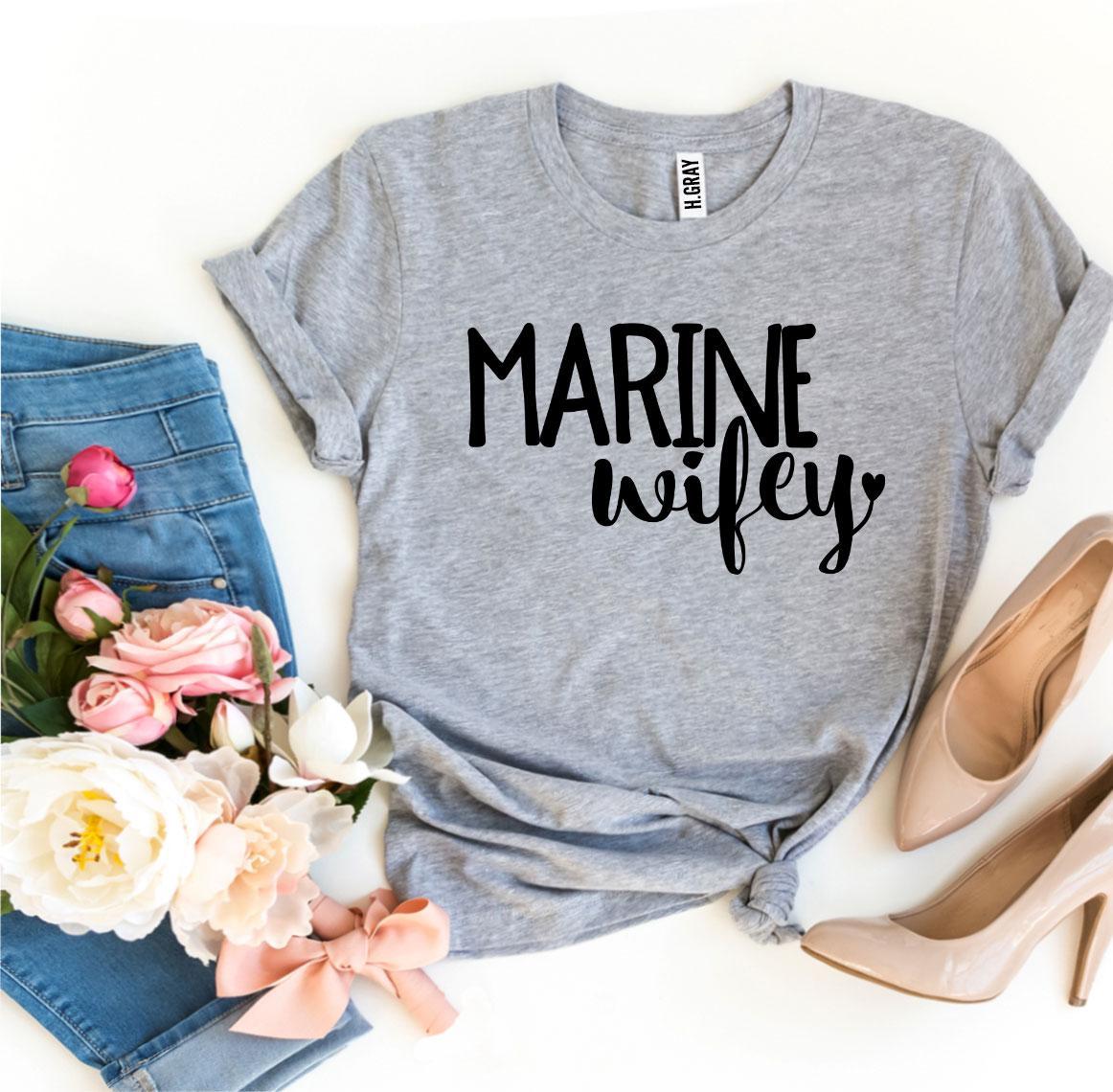 Marine Wifey T-shirt made of premium ring spun cotton with stylish print.