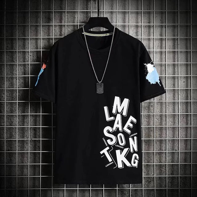 Men's Premium Cotton Printed T-Shirt in Black, featuring a stylish print and comfortable fit.