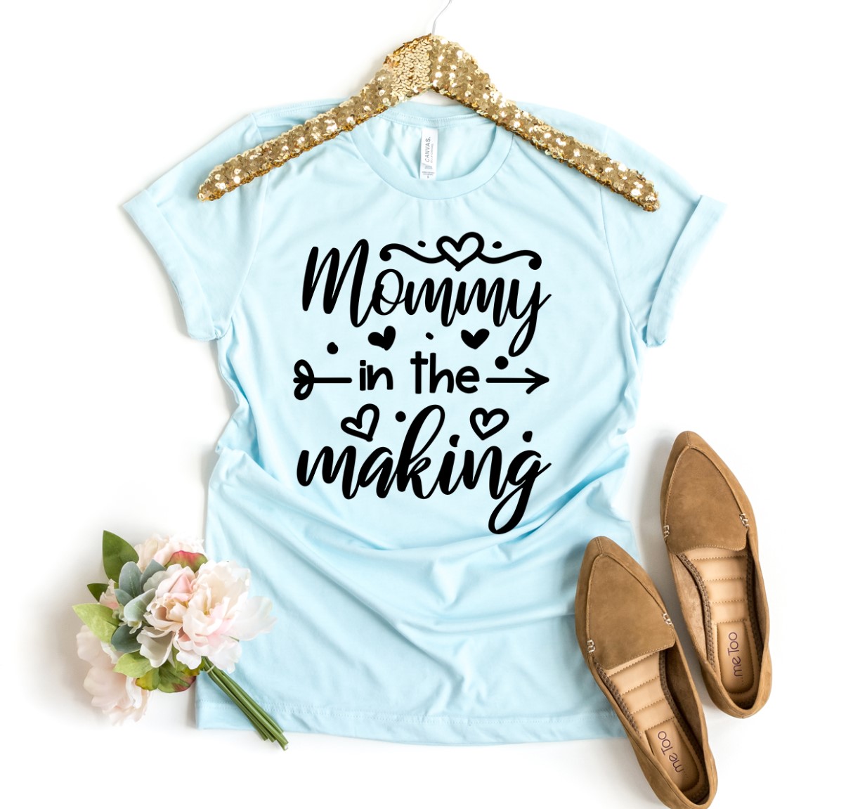 Mommy In the Making Shirt made of premium ring spun cotton, featuring a stylish design and soft textile flex print.