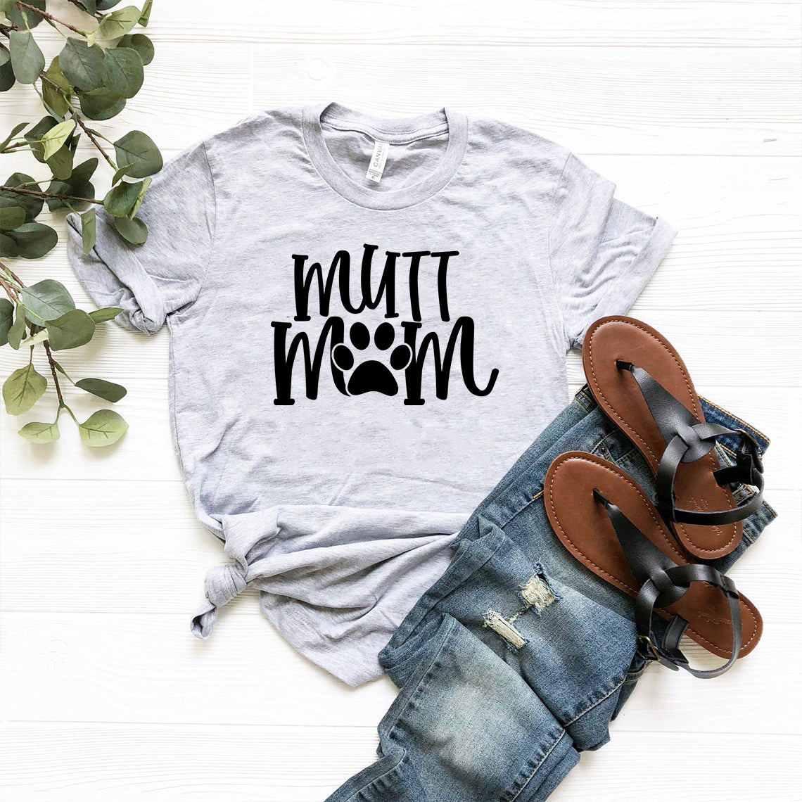 Mutt Mom Shirt in various colors, showcasing a comfortable unisex design with a crew neck and short sleeves.
