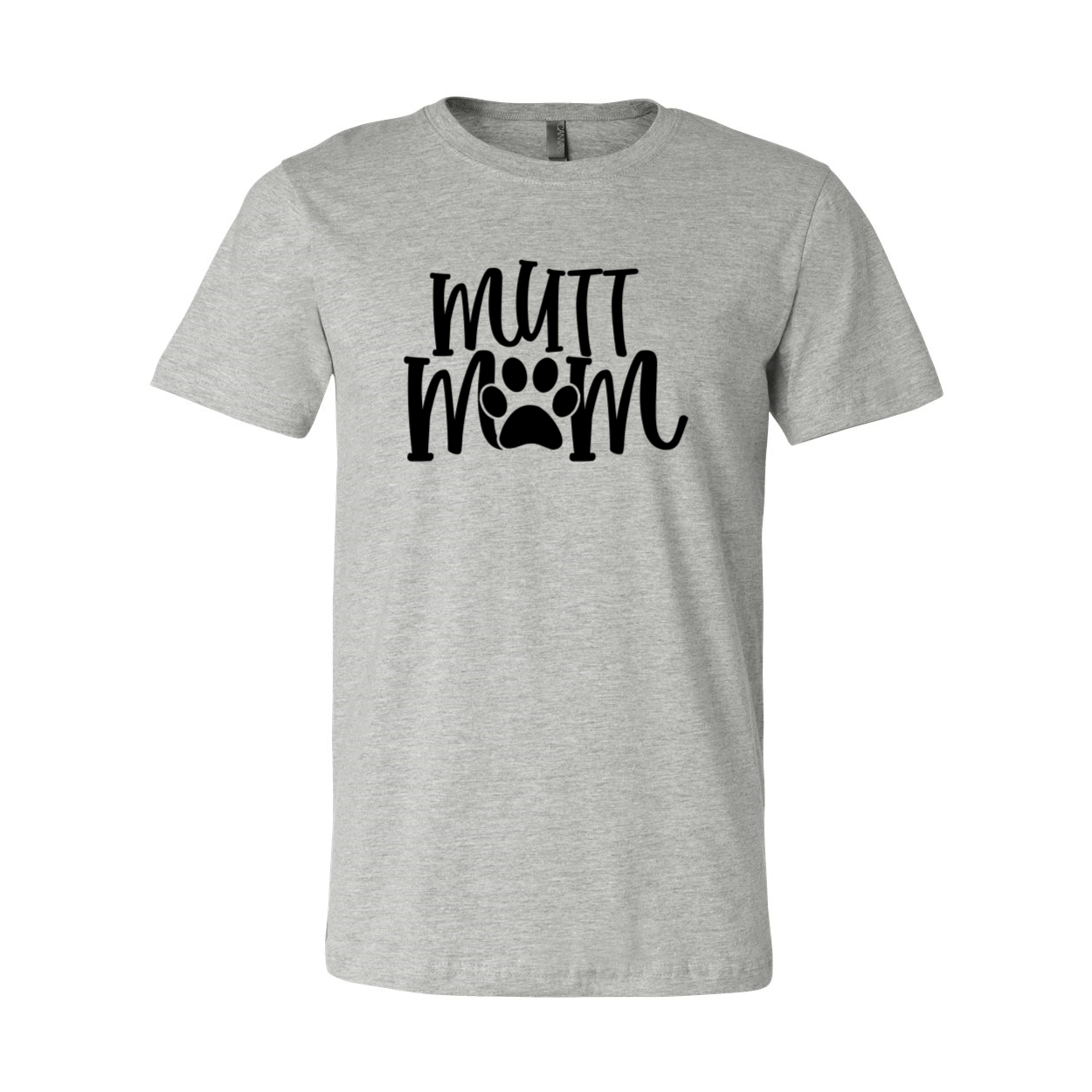 Mutt Mom Shirt in various colors, showcasing a comfortable unisex design with a crew neck and short sleeves.