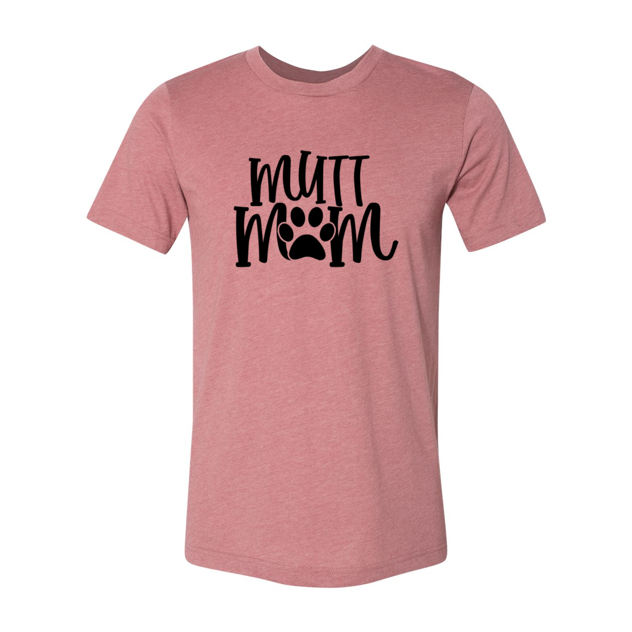 Mutt Mom Shirt in various colors, showcasing a comfortable unisex design with a crew neck and short sleeves.
