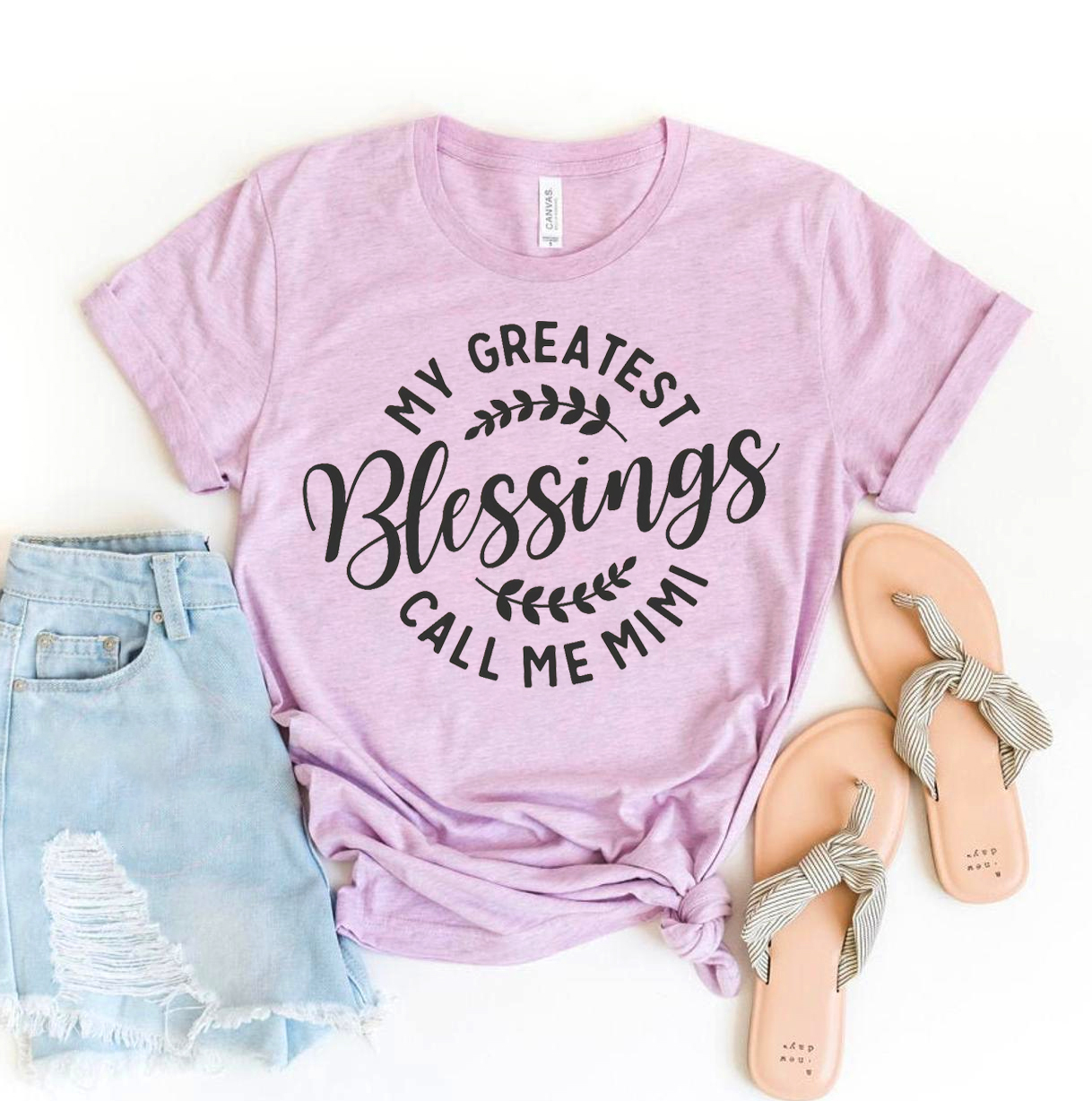 My Greatest Blessings Call Me Mimi T-shirt made from premium ring spun cotton, featuring a vibrant flex print design.