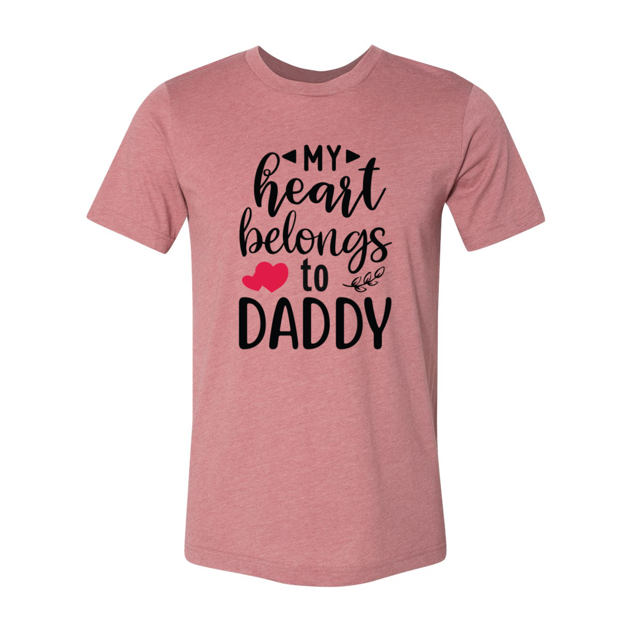 Unisex My Heart Belongs To Daddy Shirt in various colors, showcasing its soft fabric and stylish design.