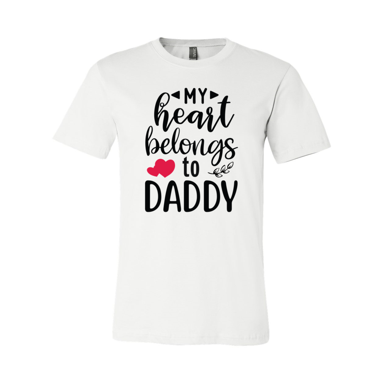 Unisex My Heart Belongs To Daddy Shirt in various colors, showcasing its soft fabric and stylish design.