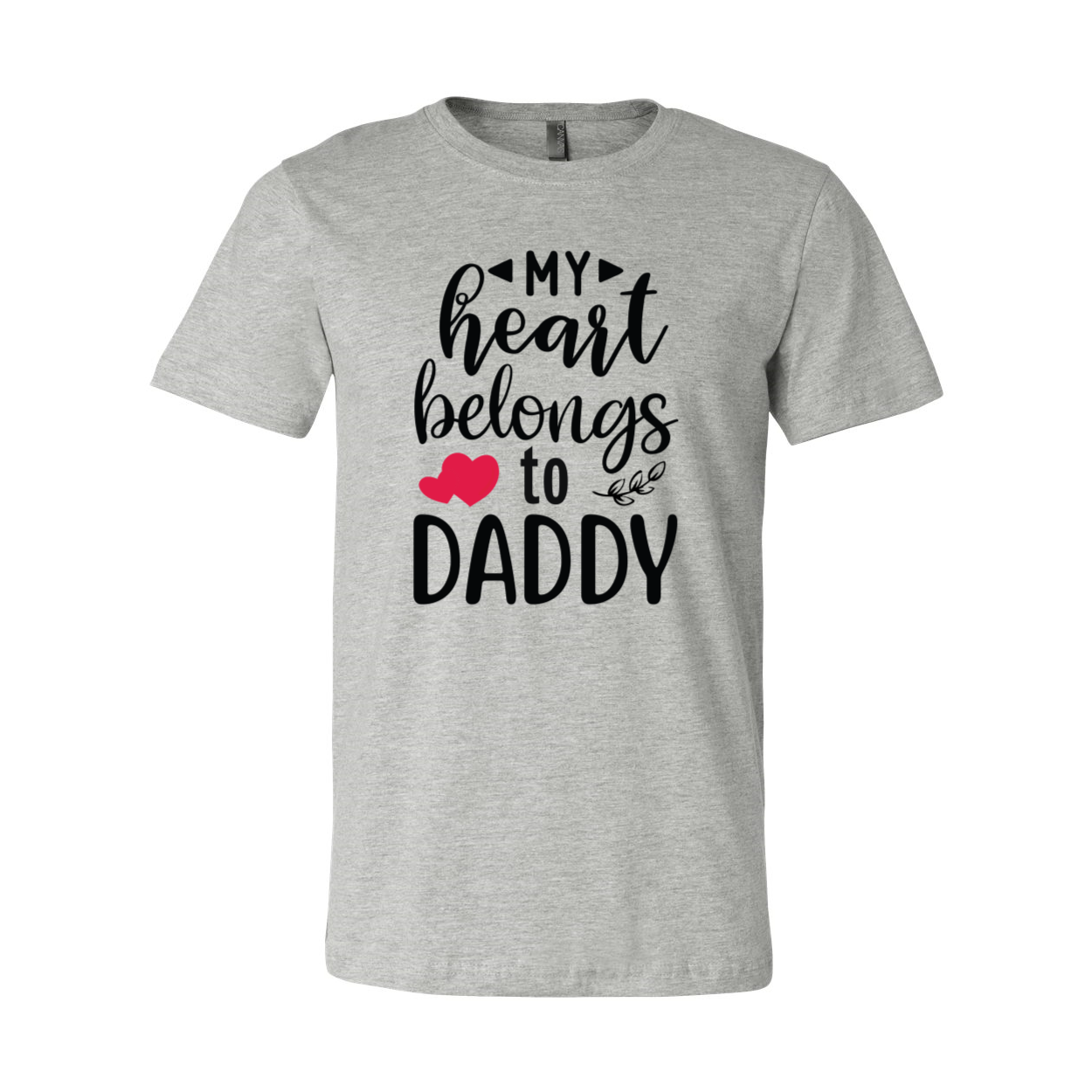 Unisex My Heart Belongs To Daddy Shirt in various colors, showcasing its soft fabric and stylish design.