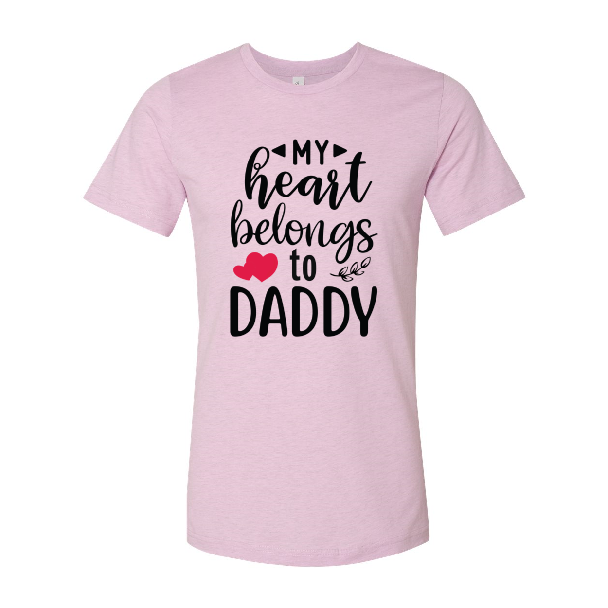 Unisex My Heart Belongs To Daddy Shirt in various colors, showcasing its soft fabric and stylish design.