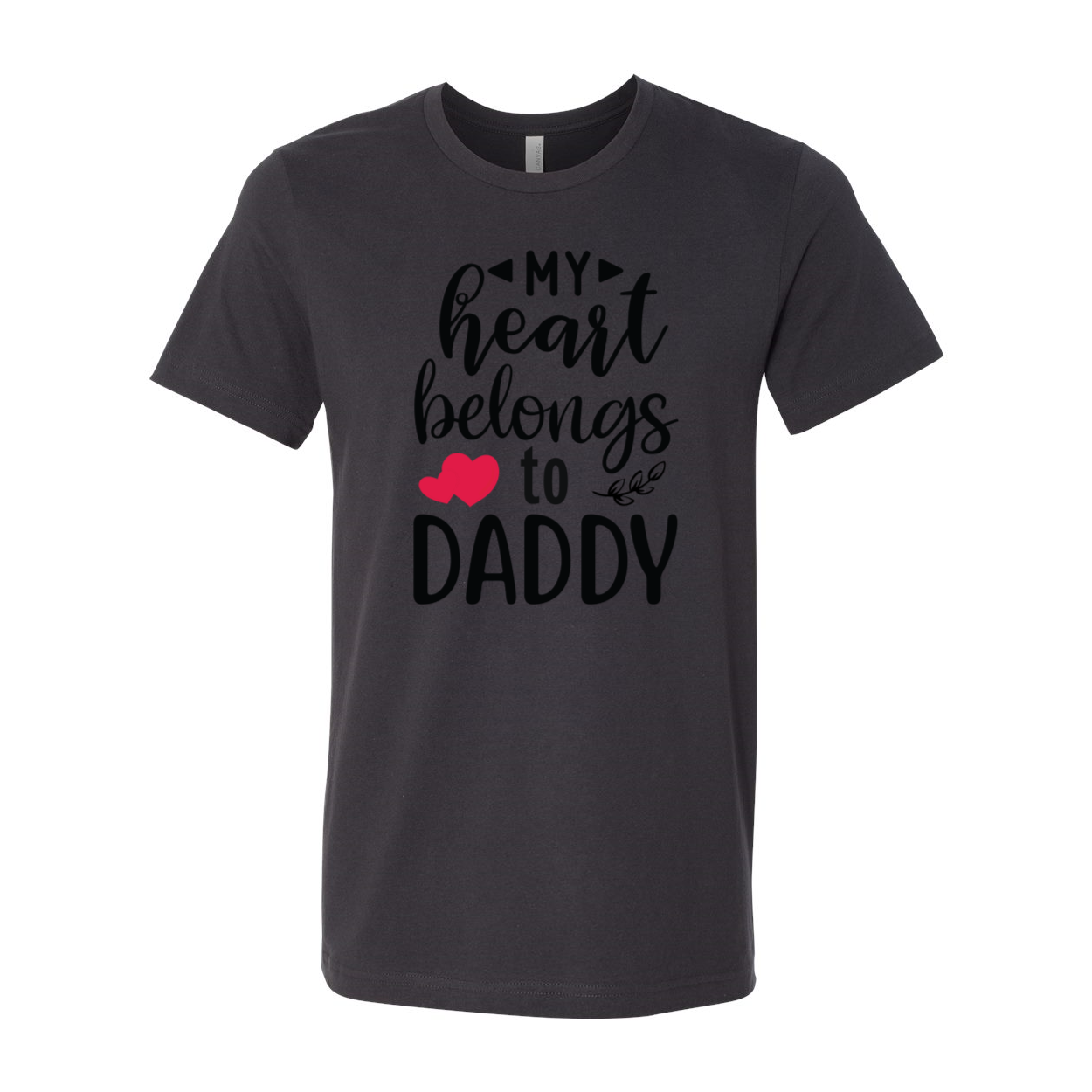 Unisex My Heart Belongs To Daddy Shirt in various colors, showcasing its soft fabric and stylish design.