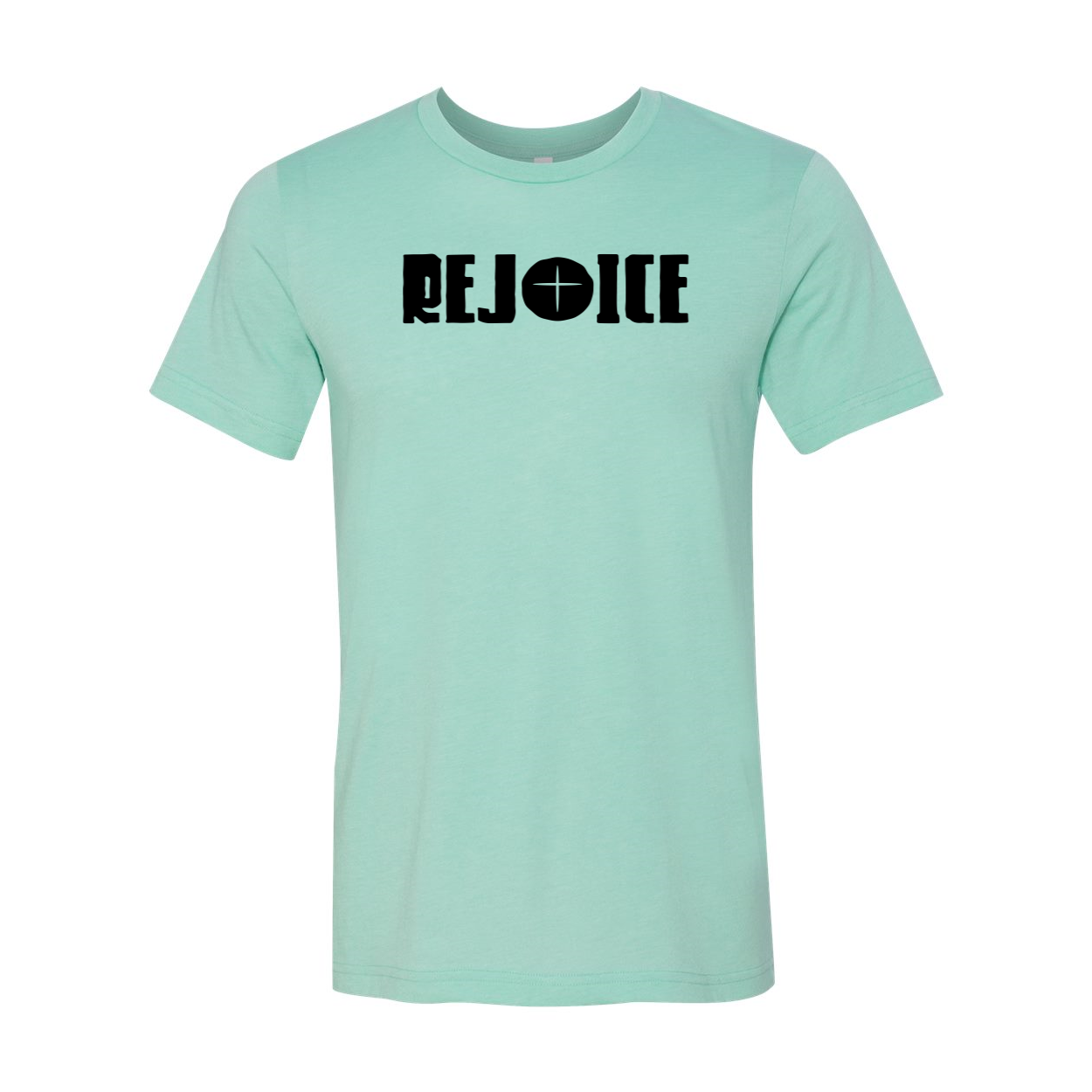 Rejoice Unisex T-shirt in various colors, showcasing its soft fabric and stylish design.