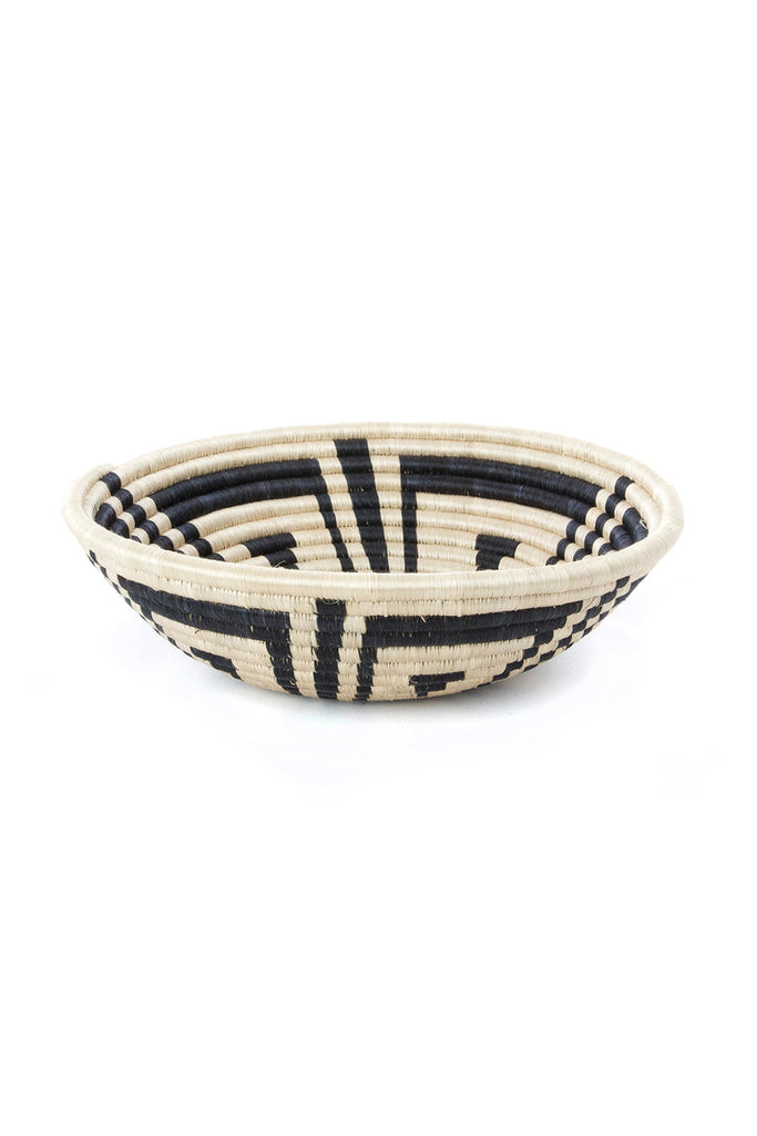 Handcrafted Rwanda inspired sisal basket, showcasing intricate weaving and natural fibers, perfect for storage or decoration.