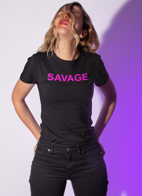 Savage Women T-shirt made from soft ringspun cotton featuring unique artist designs, perfect for casual wear.