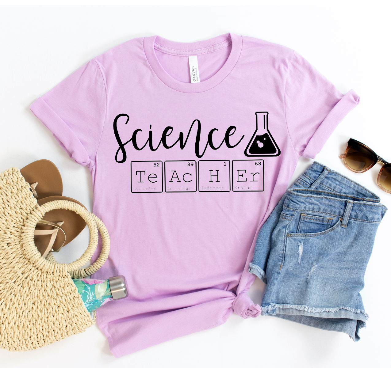 A stylish unisex Science Teacher T-shirt made from soft airlume cotton, featuring a classic design suitable for educators.
