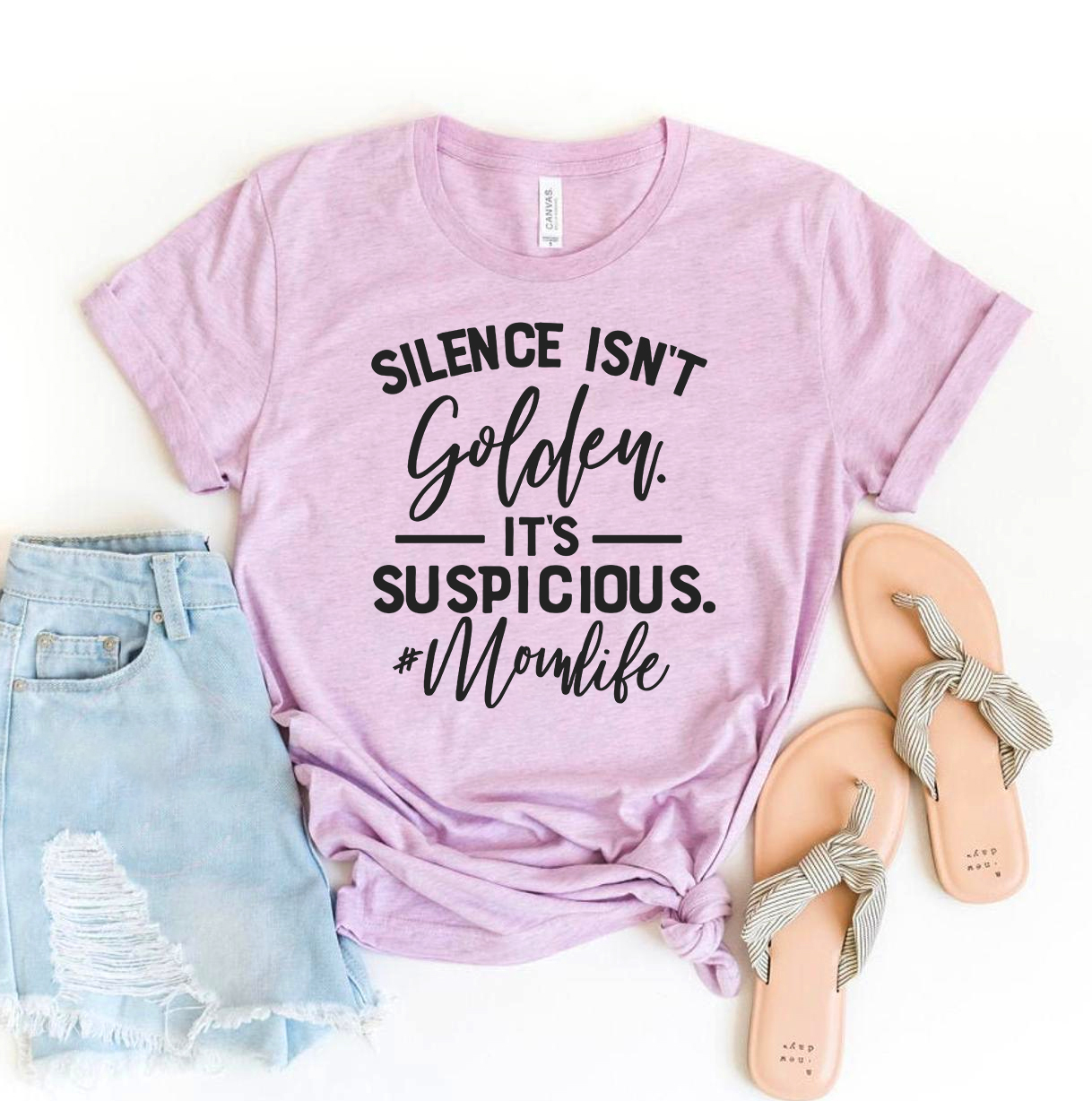 Silence Isn't Golden Its Suspicious T-shirt in premium ring spun cotton with vibrant flex print design.