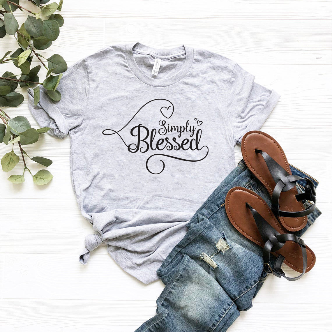 Simply Blessed Shirt in various colors, showcasing its comfortable fit and high-quality print.