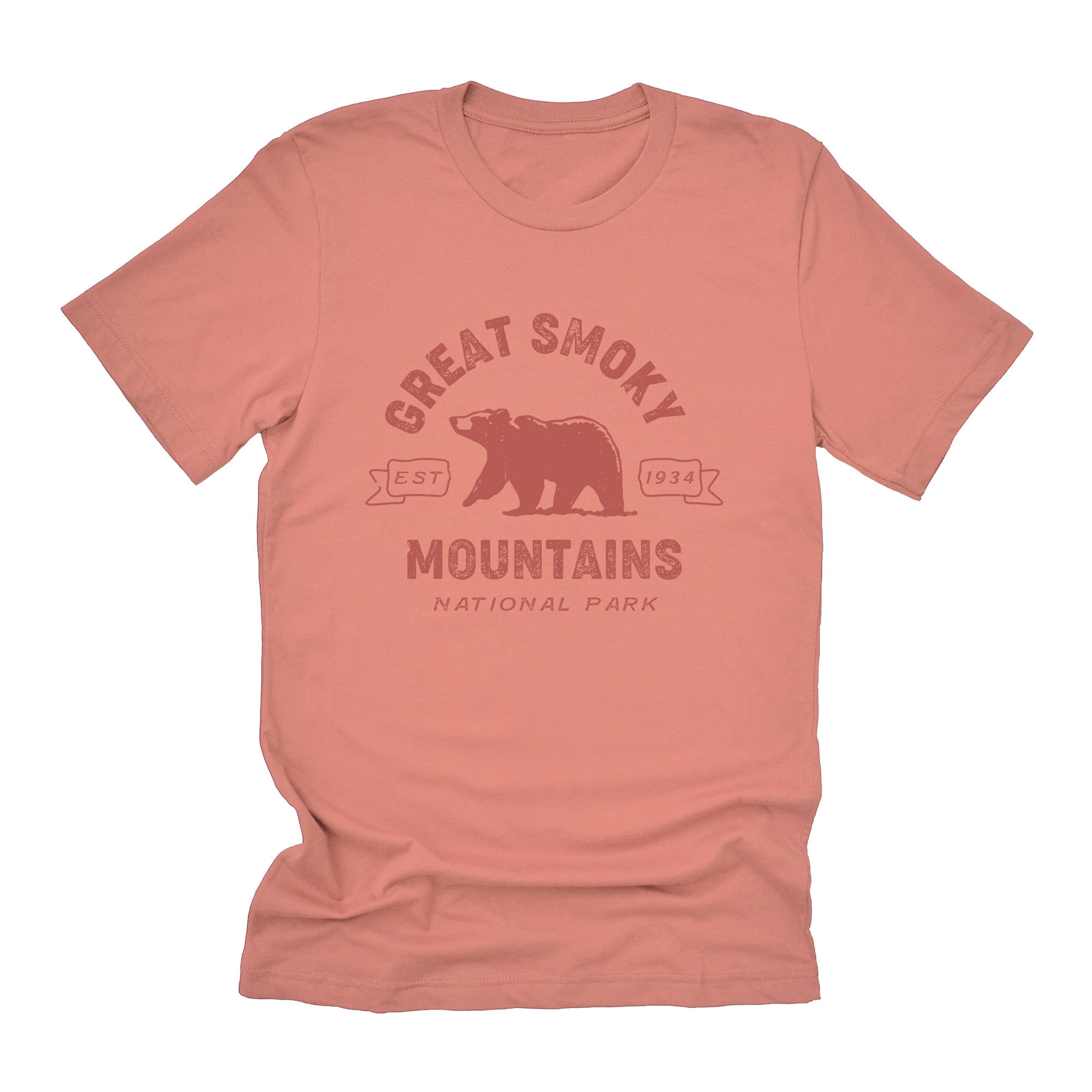 Soft, relaxed fit Smoky Mountains National Park t-shirt in a casual distressed design, made from 100% combed cotton.