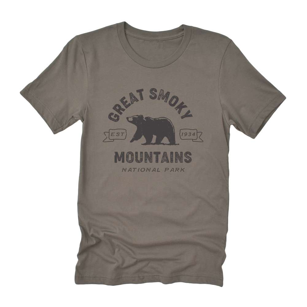 Soft, relaxed fit Smoky Mountains National Park t-shirt in a casual distressed design, made from 100% combed cotton.