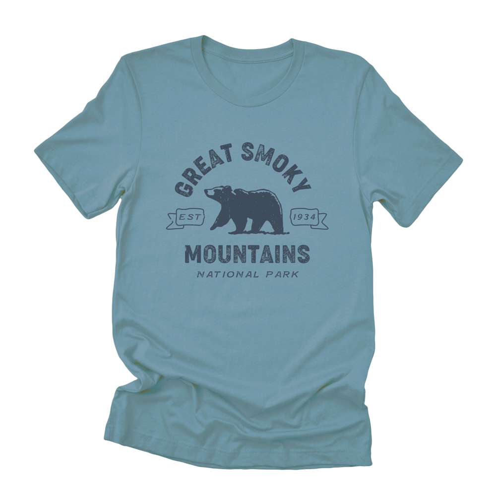 Soft, relaxed fit Smoky Mountains National Park t-shirt in a casual distressed design, made from 100% combed cotton.