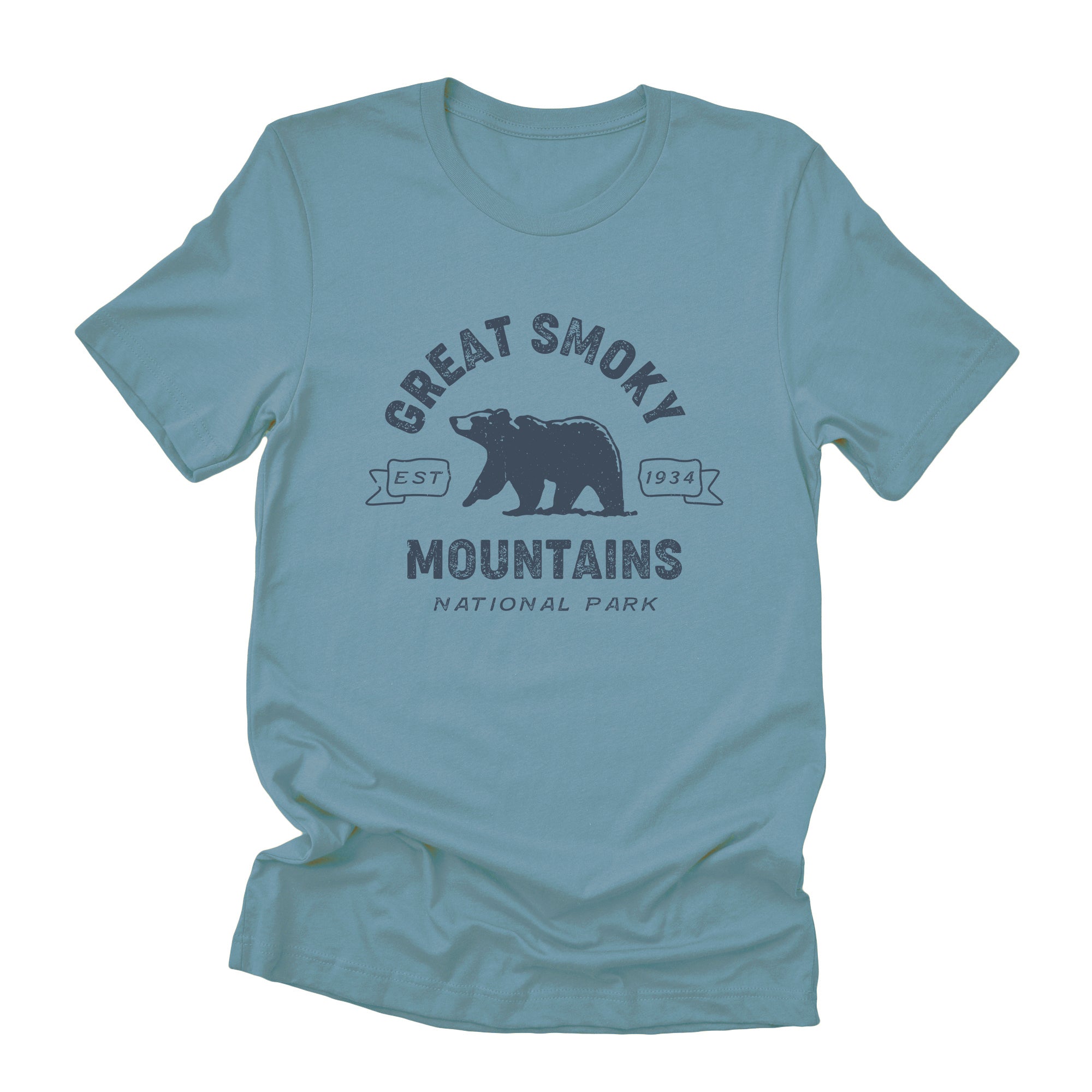 Soft, relaxed fit Smoky Mountains National Park t-shirt in a casual distressed design, made from 100% combed cotton.
