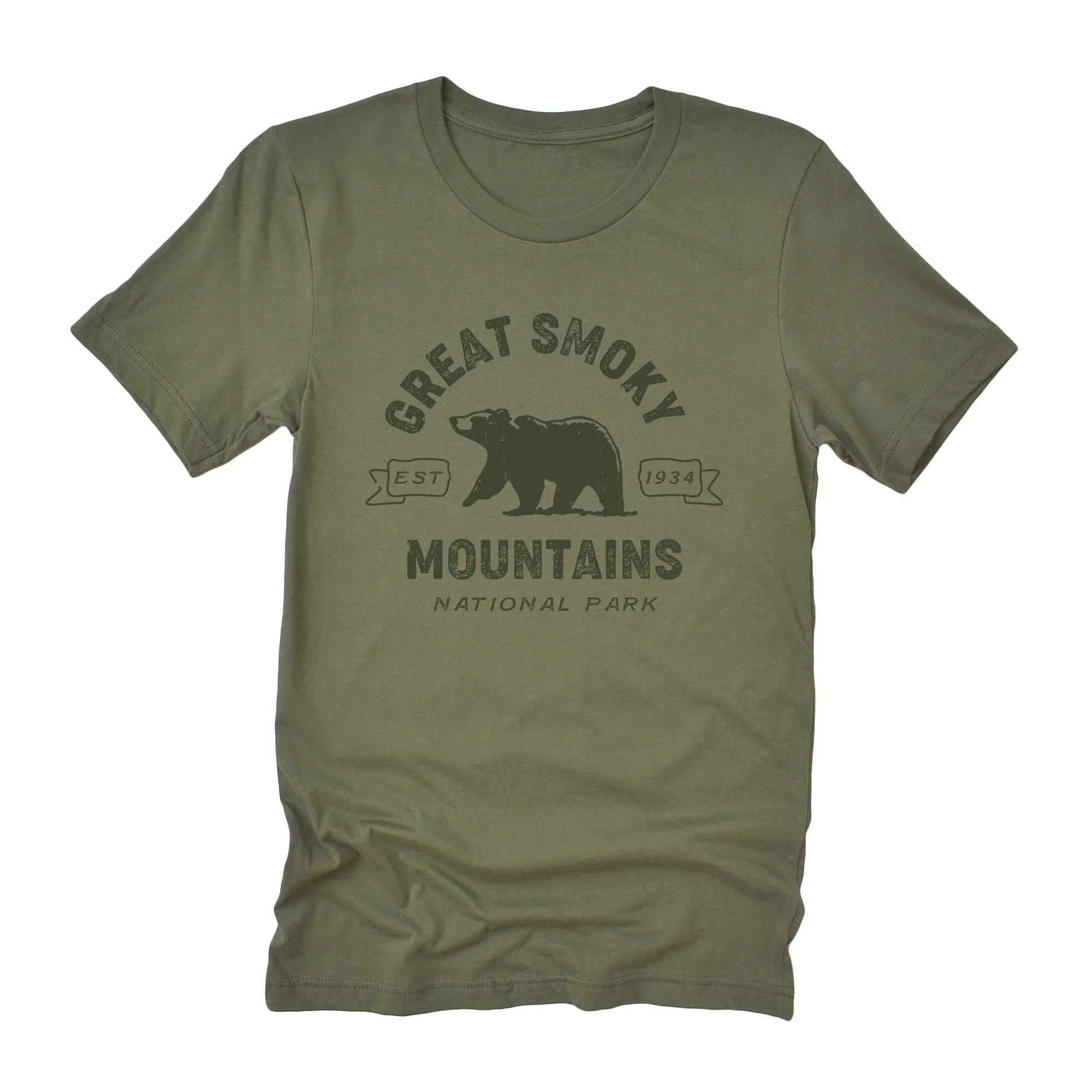 Soft, relaxed fit Smoky Mountains National Park t-shirt in a casual distressed design, made from 100% combed cotton.