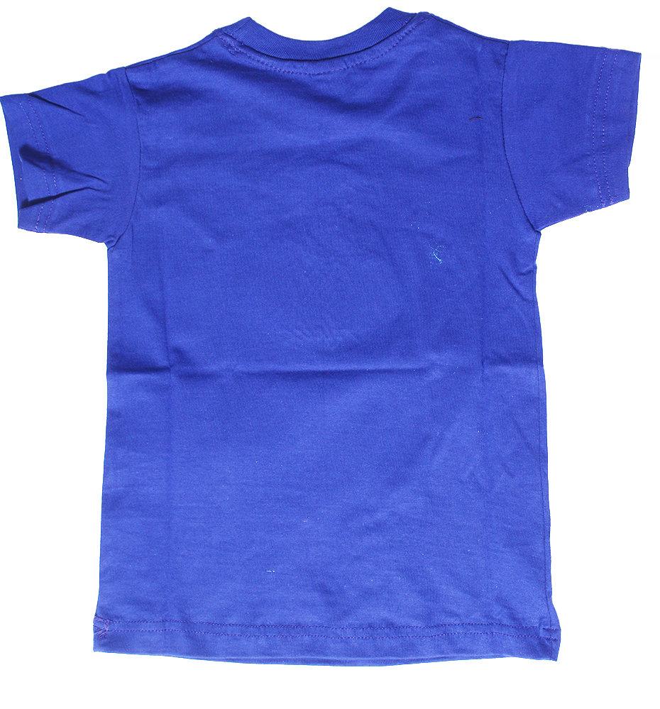 Kids' Summer African Embroidered casual T-shirt in royal blue, featuring a durable ribbed neckband and vibrant embroidery.