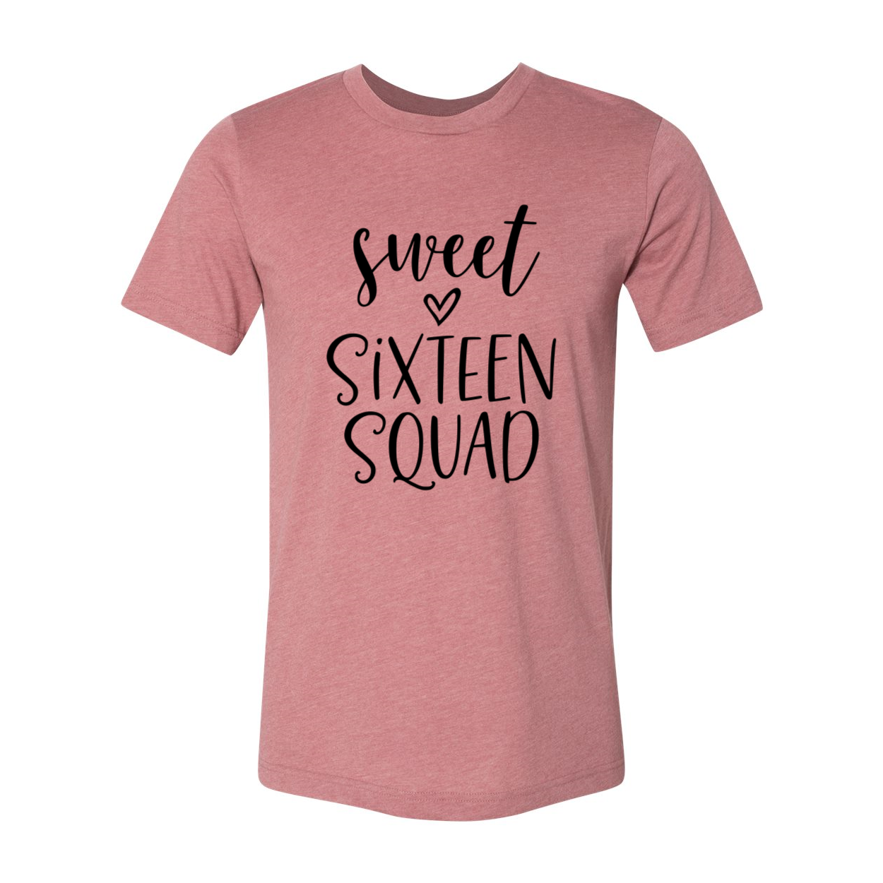 Sweet Sixteen Squad Unisex T-shirt in various colors, showcasing its comfortable fit and high-quality print.