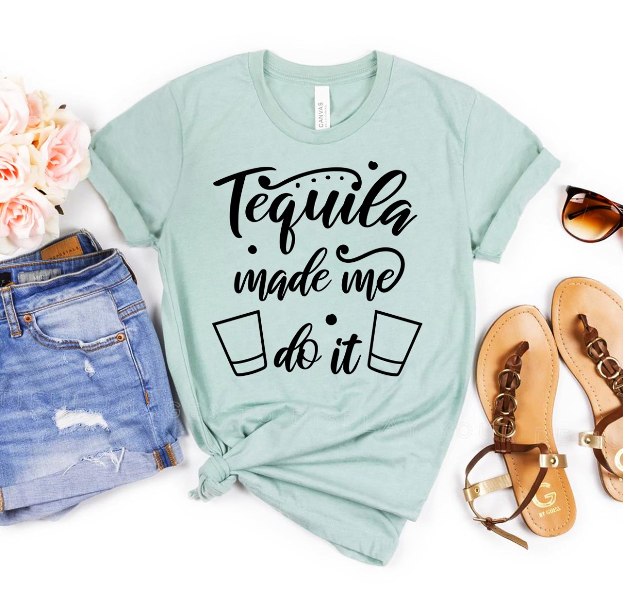A stylish 'Tequila Made Me Do It' T-shirt made from premium ring spun cotton, featuring a humorous print.
