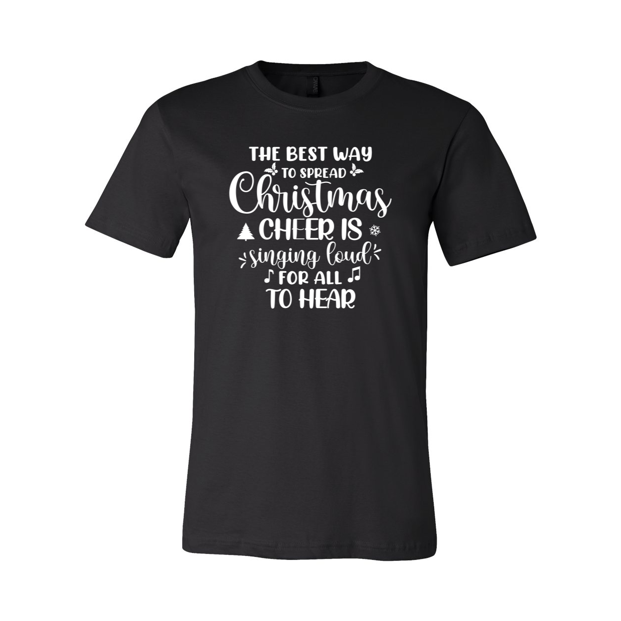 A festive unisex Christmas shirt in various colors, showcasing a comfortable crew neck design and high-quality print.
