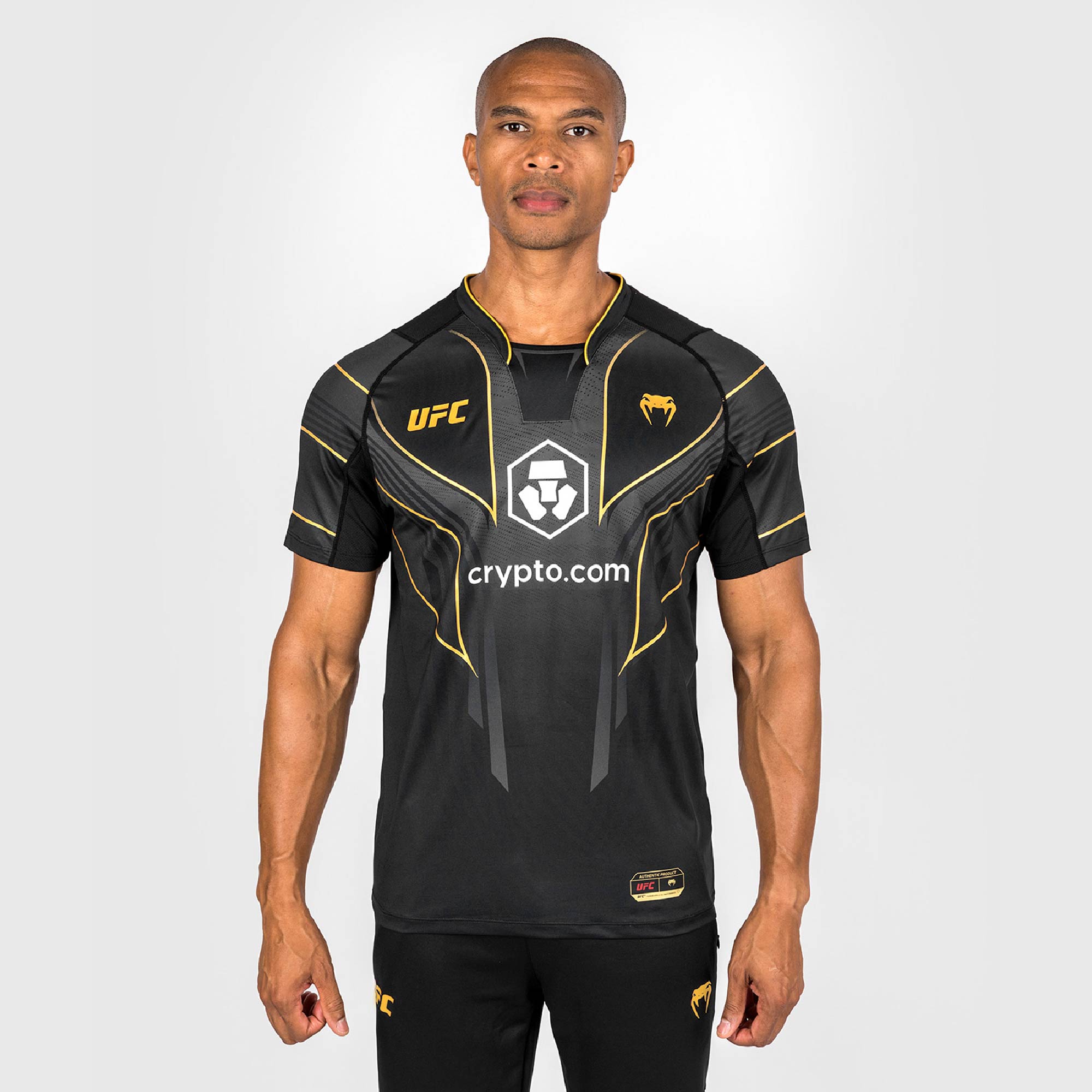 UFC VENUM Alexandre Pantoja Authentic Fight Night 2.0 Men’s Walkout jersey featuring a retro-style collar and sublimated graphics.