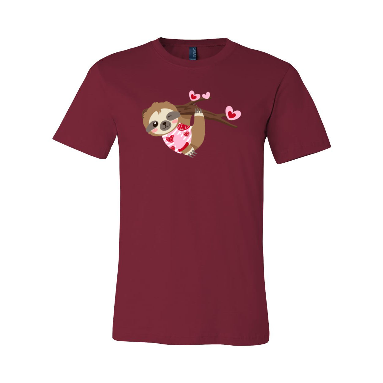 VAL0109 Valentine Sloth Shirt featuring a playful sloth design on a comfortable unisex T-shirt in various colors.