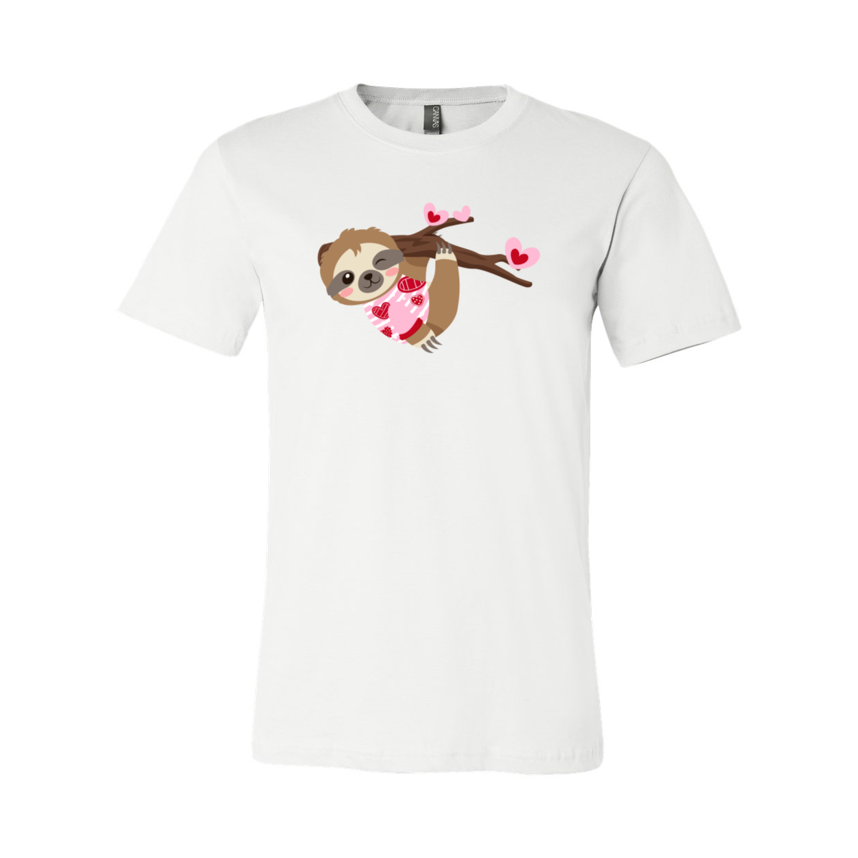 VAL0109 Valentine Sloth Shirt featuring a playful sloth design on a comfortable unisex T-shirt in various colors.