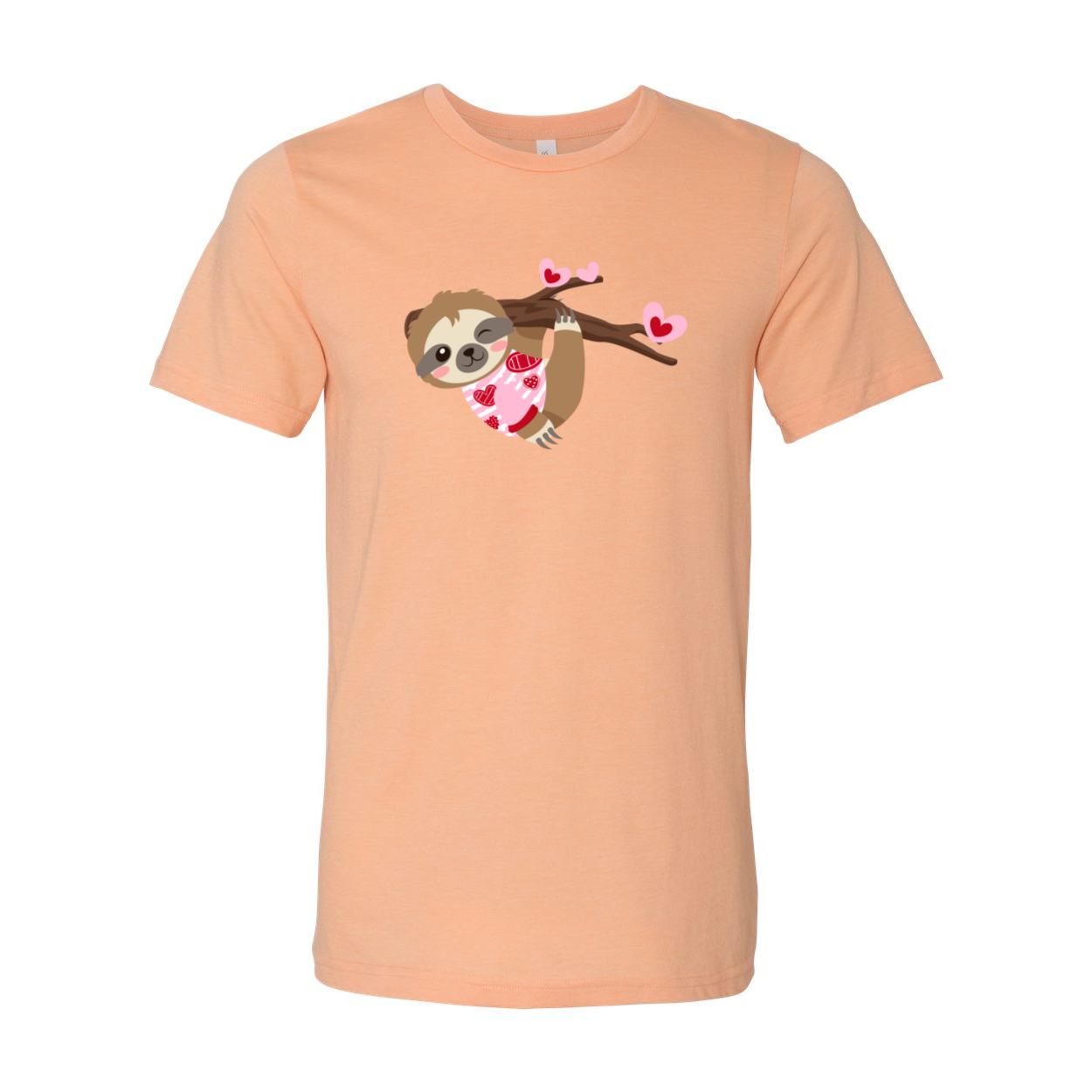 VAL0109 Valentine Sloth Shirt featuring a playful sloth design on a comfortable unisex T-shirt in various colors.